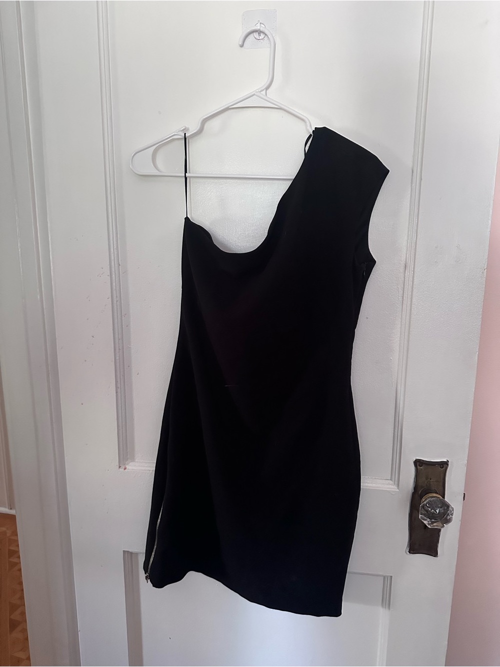Zara Black One-Shoulder Mini Dress